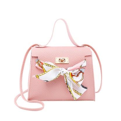 Litchi pattern shoulder bag silk scarf bag