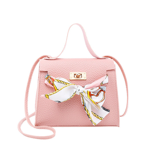 Litchi pattern shoulder bag silk scarf bag