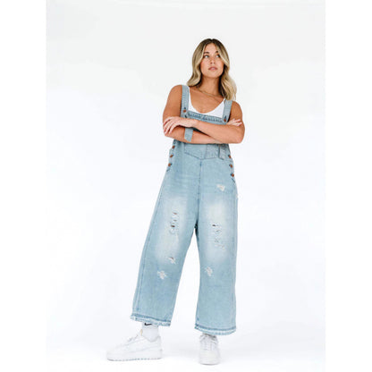 Vintage Rebel Wide-Leg Overalls