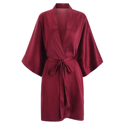 Simulation silk cardigan pajamas