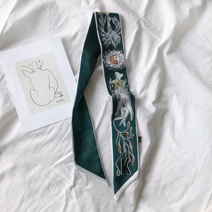Handle Small Silk Scarf Headband Ribbon Scarf