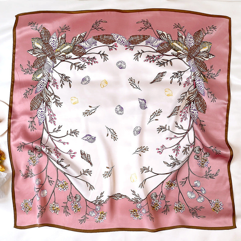 Korean printing fashion silk big scarf shawl