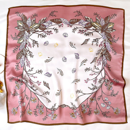 Korean printing fashion silk big scarf shawl