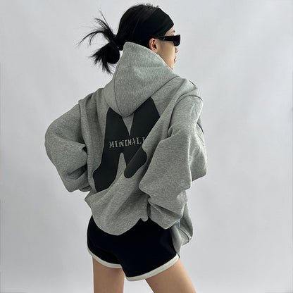 Loose Fitting Hooded Long Sleeved Sweater