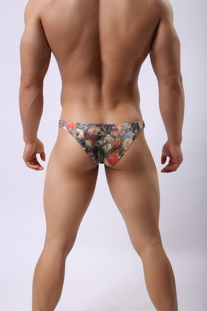 Breathable Milk Silk Retro Print Briefs