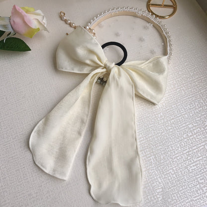 Silk satin oversized bow hair tie
