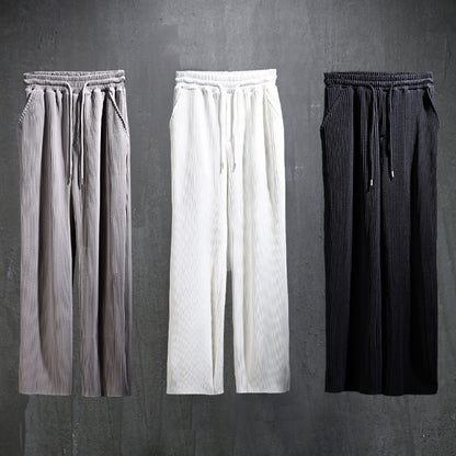 Ice Silk Vertical Pants Men's Loose Sports Casual