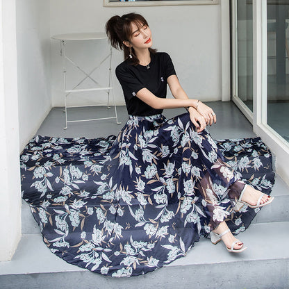 Chiffon square silk skirt