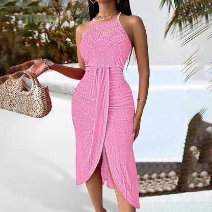 Nova Rouge Halter Midi Dress