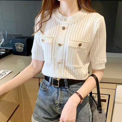 Ice Silk Round Neck Short Sleeve