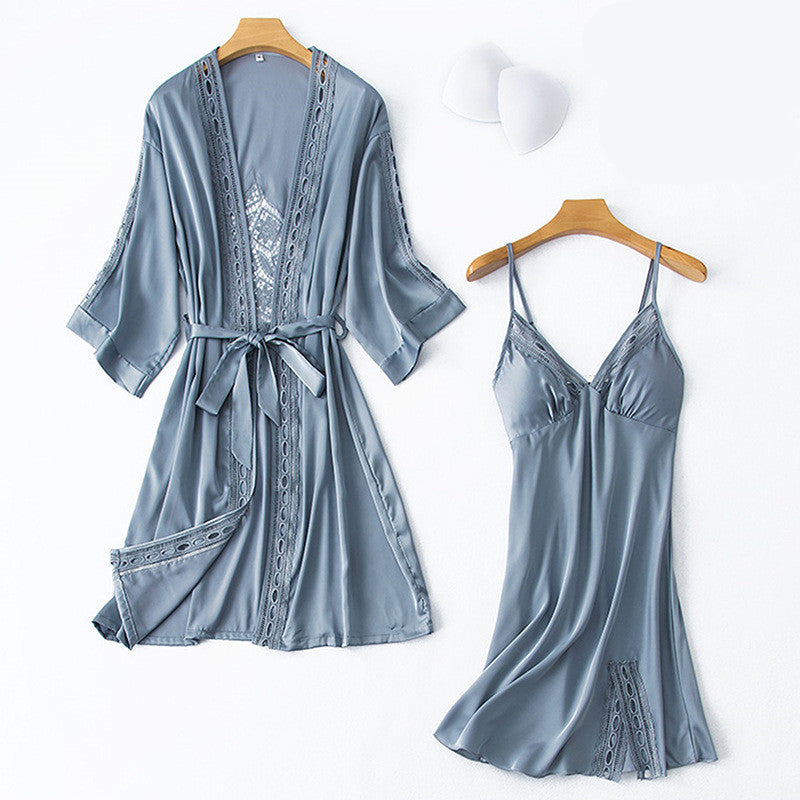 Chinese pajamas set silk home service