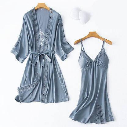 Chinese pajamas set silk home service