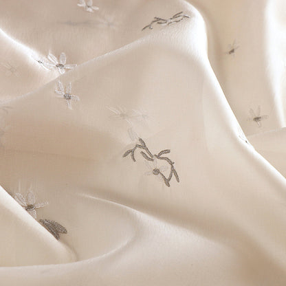 Embroidered Fabric Bright Silk Bark Wrinkled Clothing