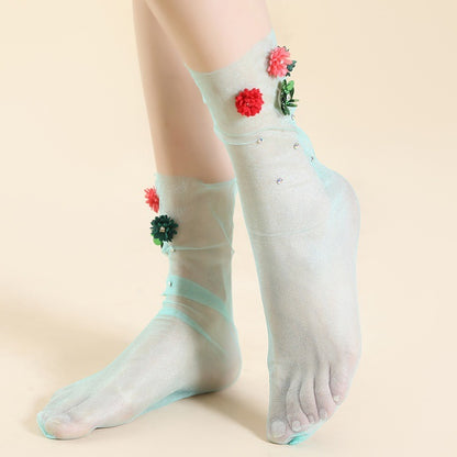 Glass Silk Pearl Jewelry Socks Stockings
