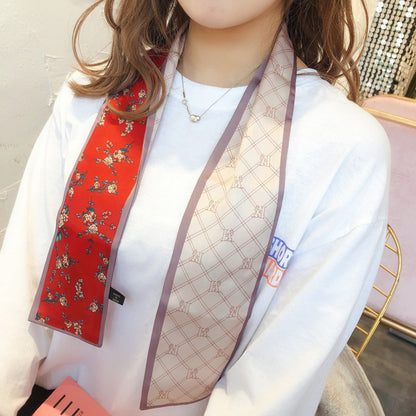 Long faux silk scarf