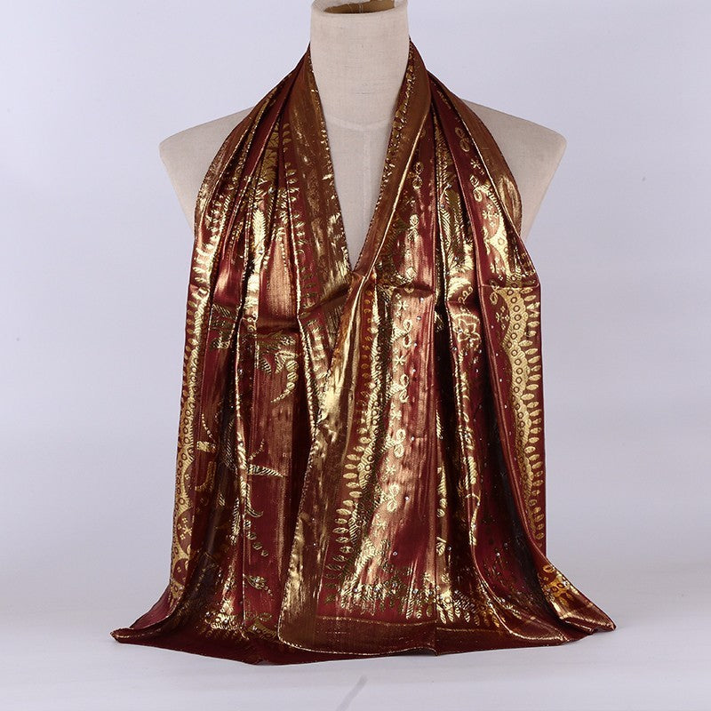 National style turban silk long scarf