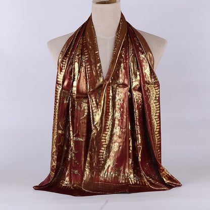 National style turban silk long scarf
