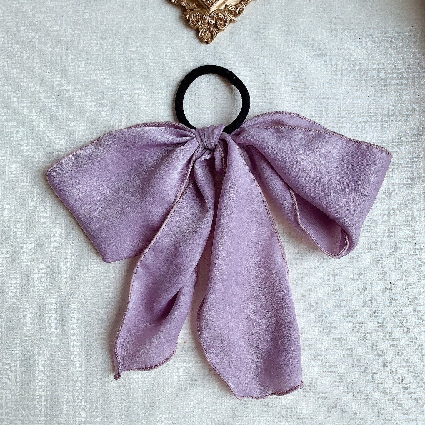 Silk satin oversized bow hair tie