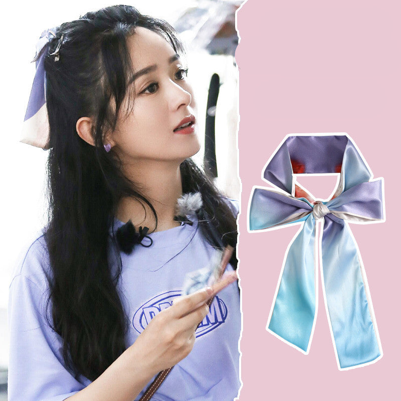 Retro Silk Scarf Headband Female Tying Hair