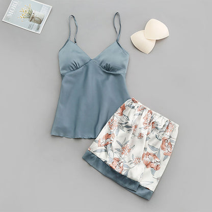 Ice silk print home service suit