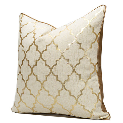Diamond-shaped champagne gold pillowcase