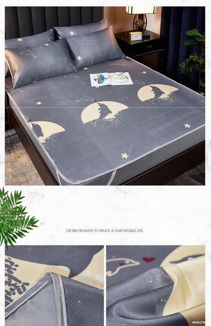 Three-piece ice silk mat set