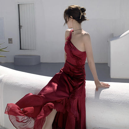 Silk Smooth Satin Suspender Dress