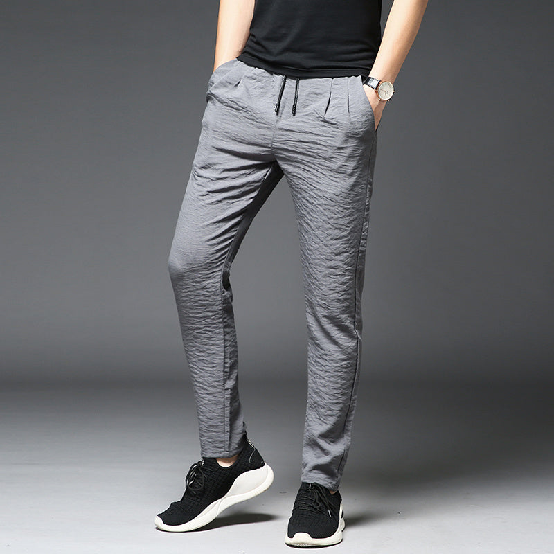 New Summer Thin Ice Silk Daddy Pants Men's Casual Pants
