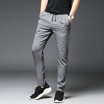 New Summer Thin Ice Silk Daddy Pants Men's Casual Pants