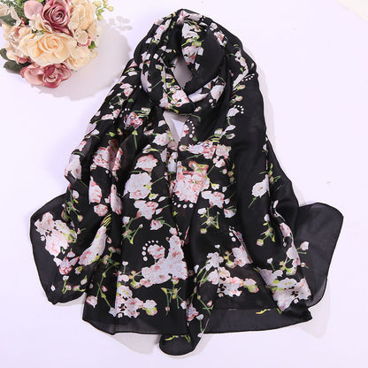 European And American Long Silk Ladies Scarf Color