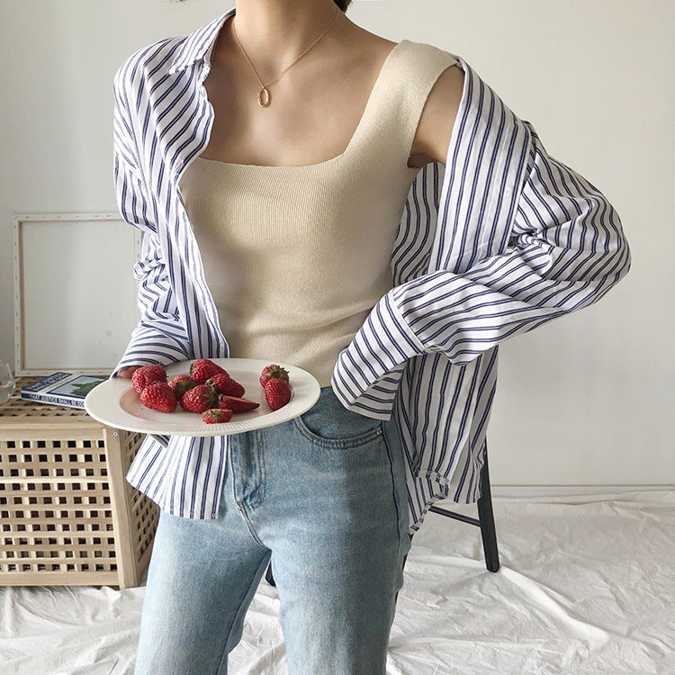 Knitted sling ice silk vest