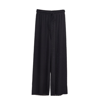 Ice silk high waist wide leg pants
