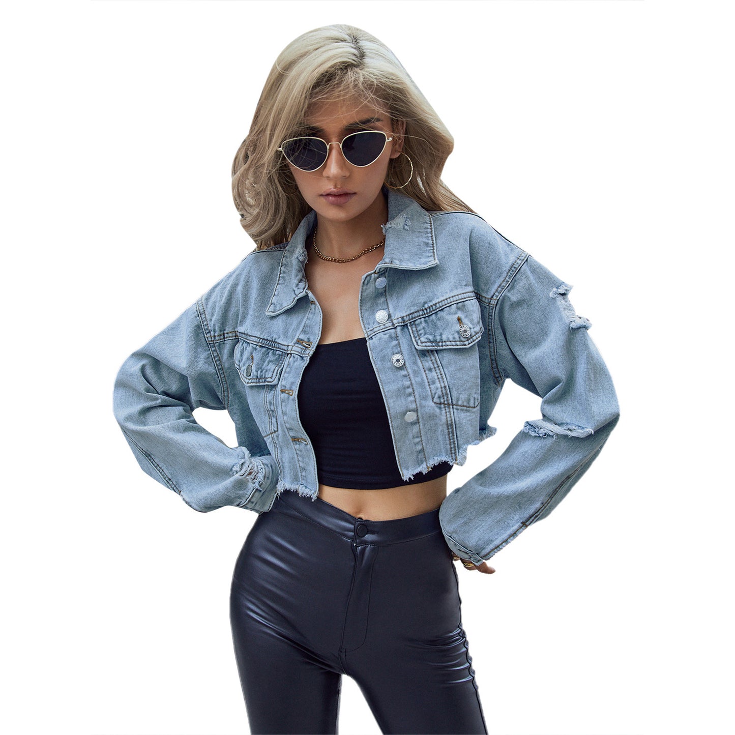 UrbanEase Cropped Denim Jacket