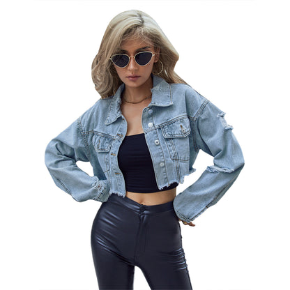 UrbanEase Cropped Denim Jacket