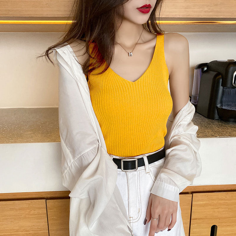 Knitted sling ice silk vest