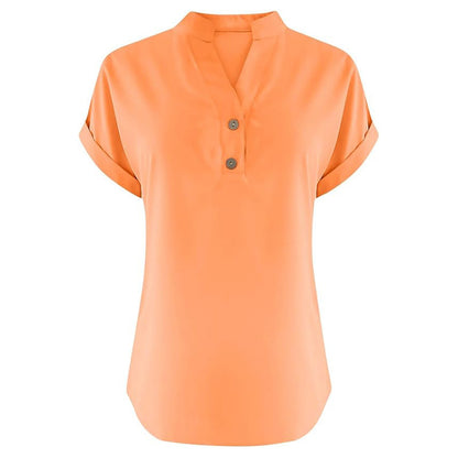 Serenelle V-Button Blouse