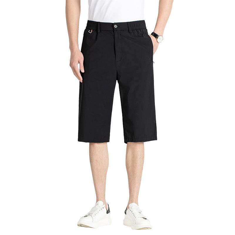 Ice Silk Cropped Men's Casual Fashion Shorts