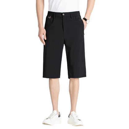 Ice Silk Cropped Men's Casual Fashion Shorts