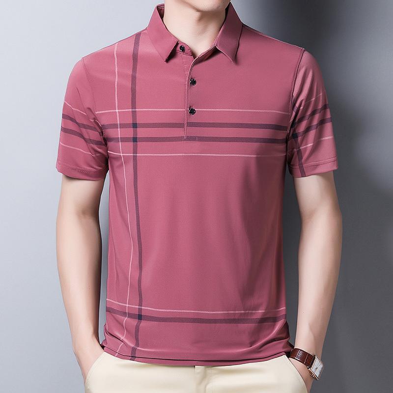 Business Casual Lapel Ice Silk T-shirt