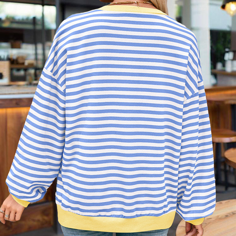 StripeEase Knit Sweatshirt