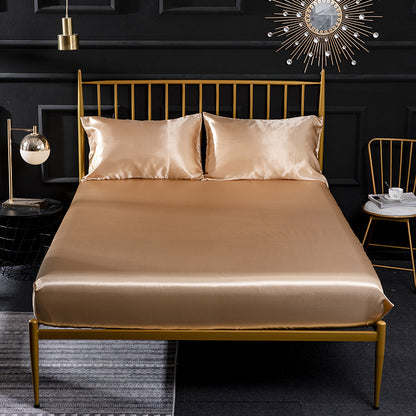 Three-piece silk mattress protection cover