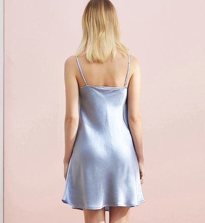Summer ladies home leisure silk silk halter nightgown sexy pyjamas