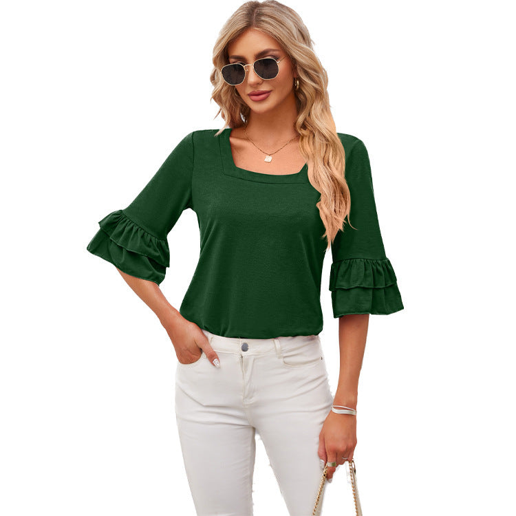 BelleEase Ruffle Square Tee