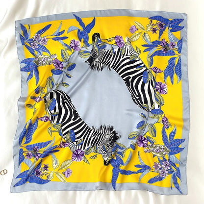 Korean printing fashion silk big scarf shawl