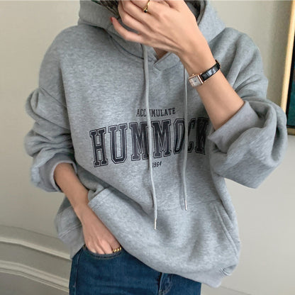 KoriScript™ Casual Letter Print hoodie