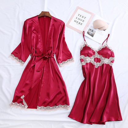 Two-piece women's silk home wear