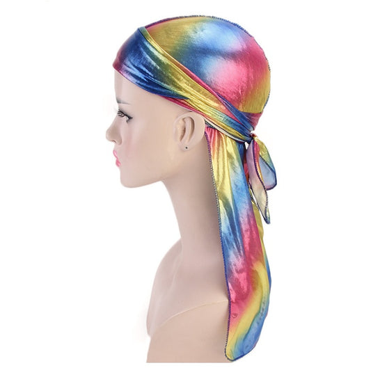 Laser simulation silk long tail pirate hat