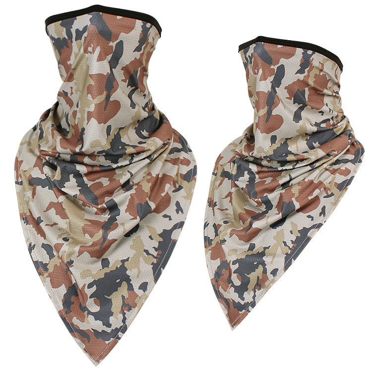 Ice silk quick-drying camouflage triangle scarf
