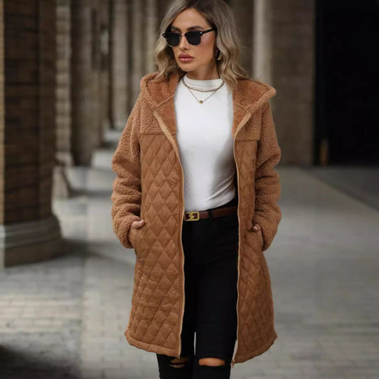 PlushEase Zipper Hooded Coat