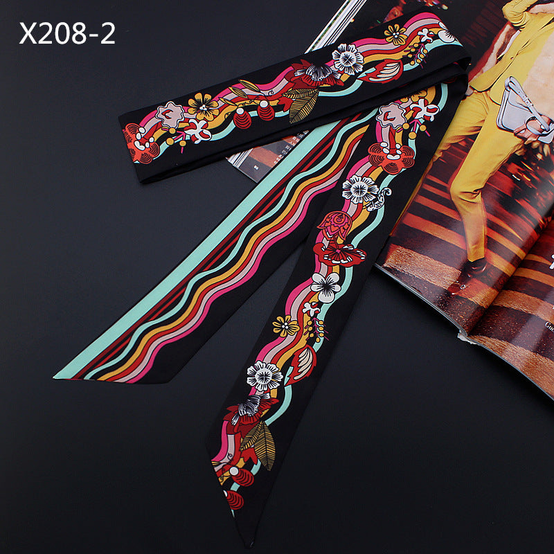 Women's French Flower Wave Imitated Silk Scarves